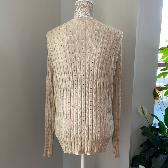 Talbots Lt. Honey Silk Cable Cardigan - Picture 3 of 6